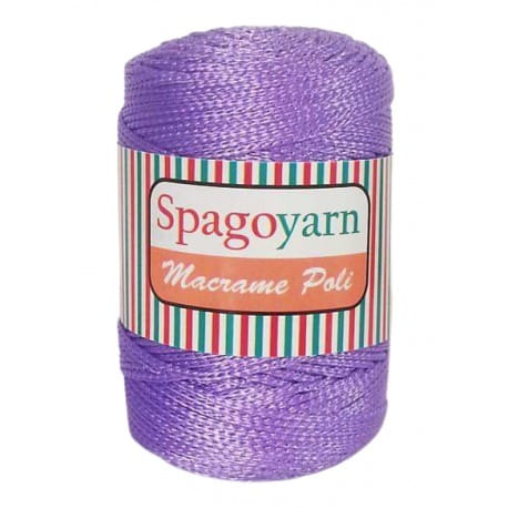 Macrame Poly 3 Spagoyarn 100% poliester 130 fioletowy