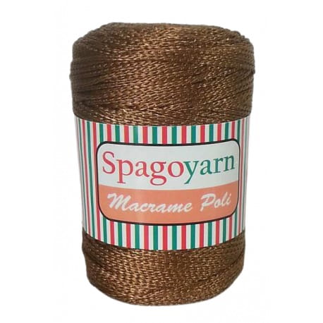Macrame Poly 3 Spagoyarn 100% poliester 200 brązowy