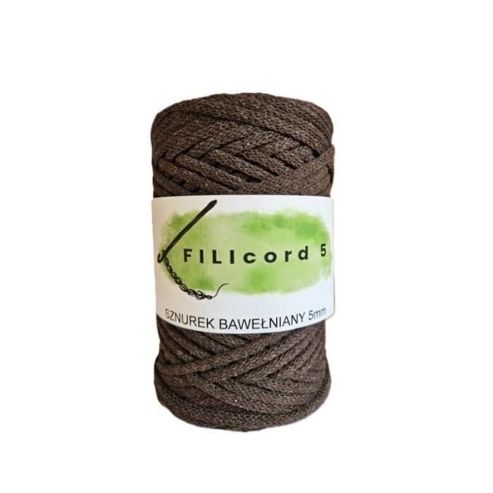 FILIcord 5 sznurek bawełniany płaski czekoladowy