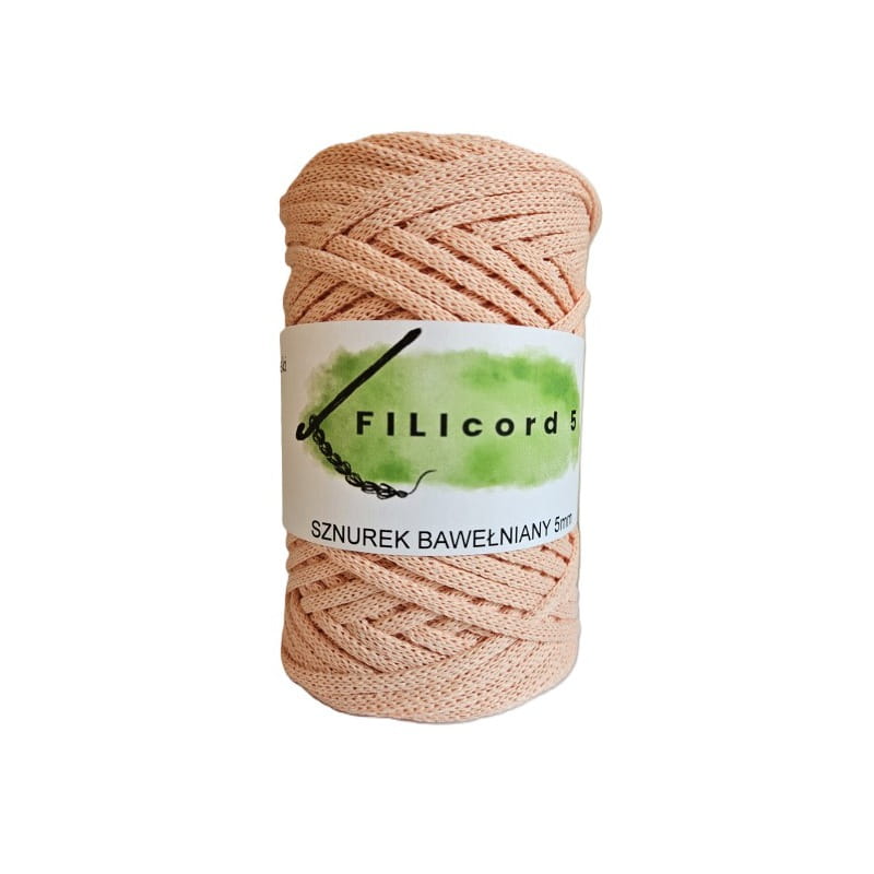 FILIcord 5 sznurek bawełniany płaski morelowy