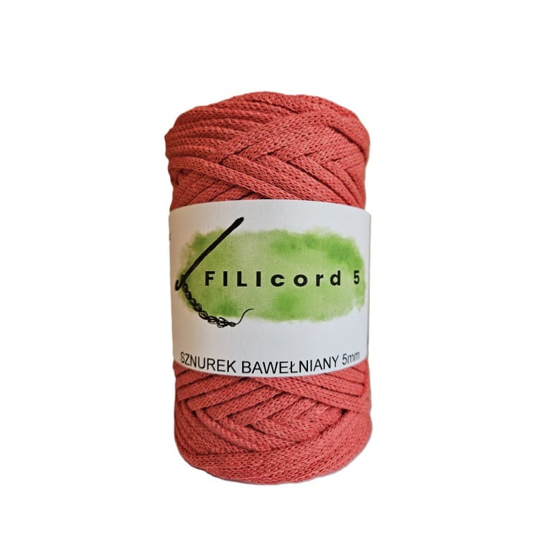 FILIcord 5 sznurek bawełniany płaski koral