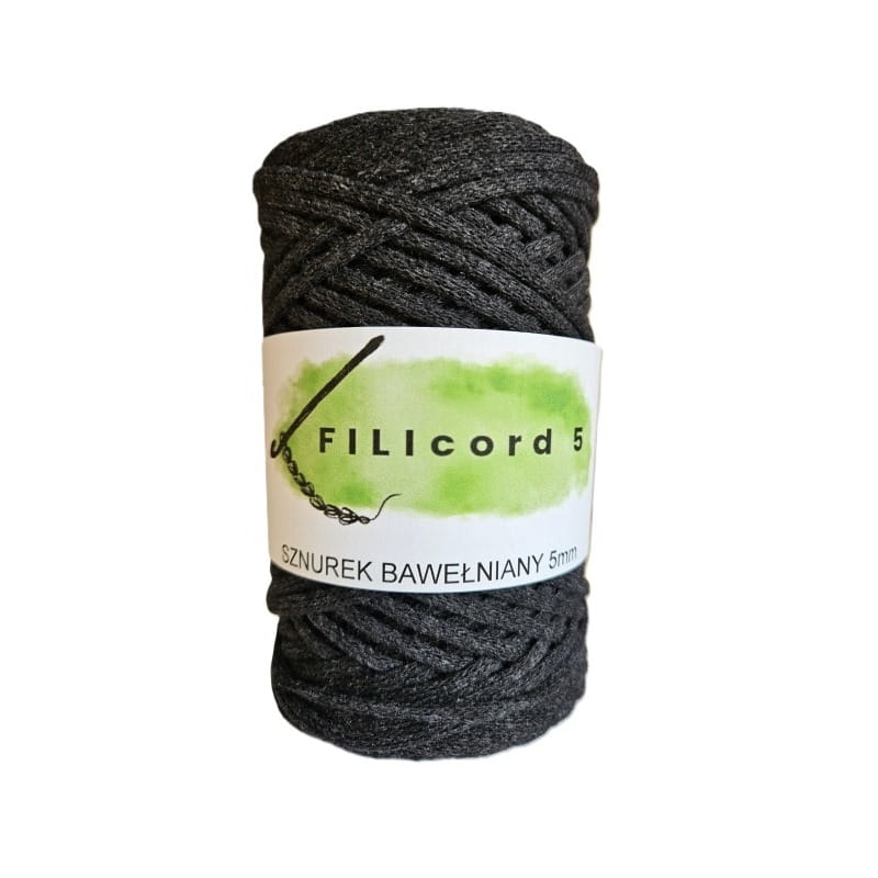 FILIcord 5 sznurek bawełniany płaski antracyt