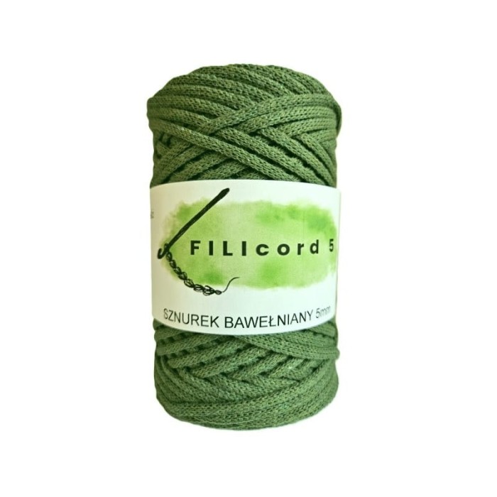 FILIcord 5 sznurek bawełniany płaski awokado
