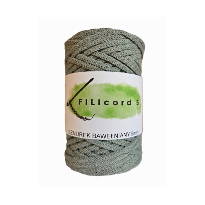 FILIcord 5 sznurek bawełniany płaski szałwia