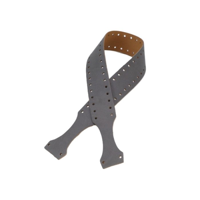 Uchwyt do torebki z ekoskóry z dziurkami 4x67cm szary