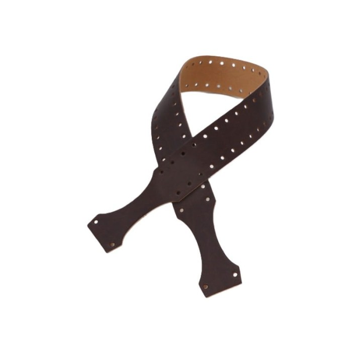 Uchwyt do torebki z ekoskóry z dziurkami 4x67cm brąz