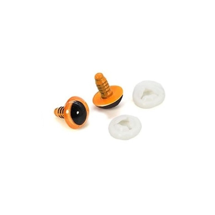 Oczy do maskotek "kocie" 15mm pomarańczowe 2szt.