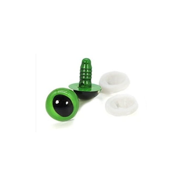 Oczy do maskotek "kocie" 15mm zielone 2szt.