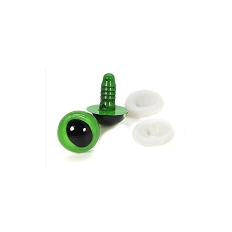 Oczy do maskotek "kocie" 15mm zielone 2szt.