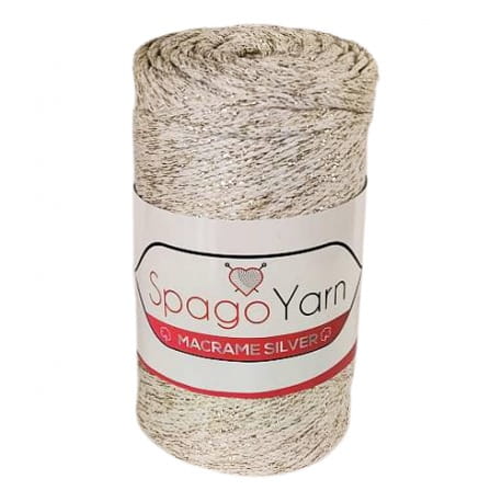Spagoyarn Macrame Silver SY124 ekri