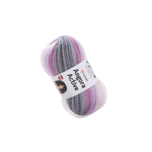 YarnArt Angora Active 848 różowo szaro biały