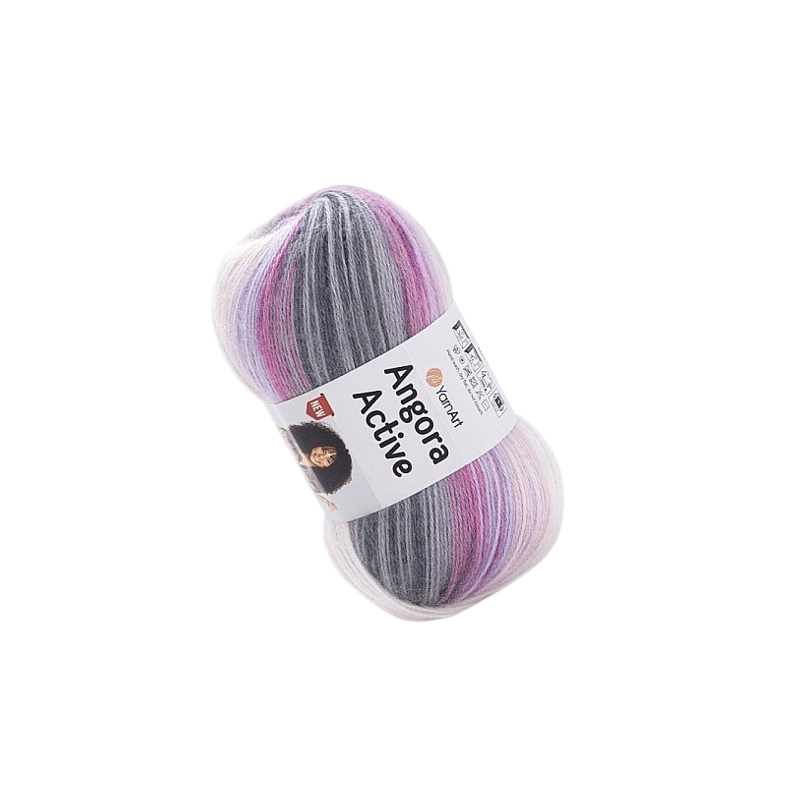 YarnArt Angora Active 848 różowo szaro biały