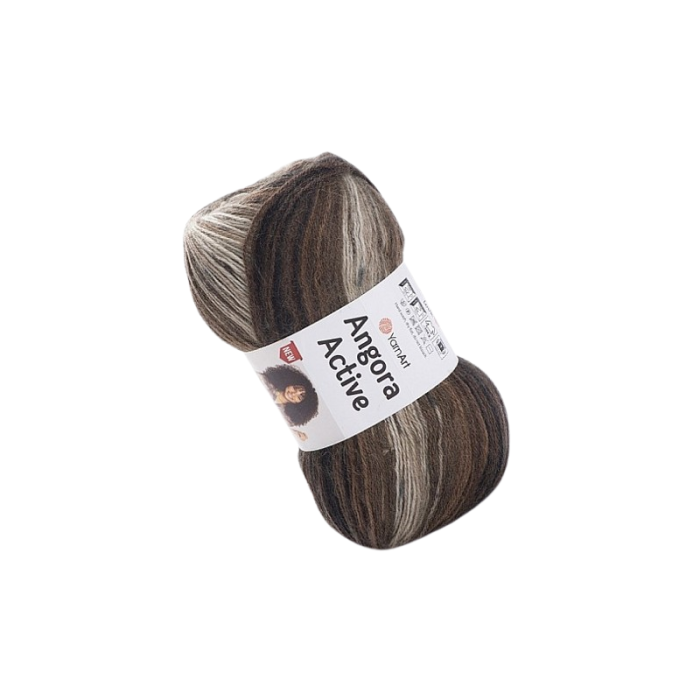 YarnArt Angora Active 849 beżowo czekoladowy