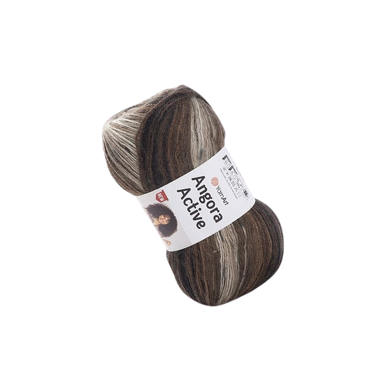 YarnArt Angora Active 849 beżowo czekoladowy