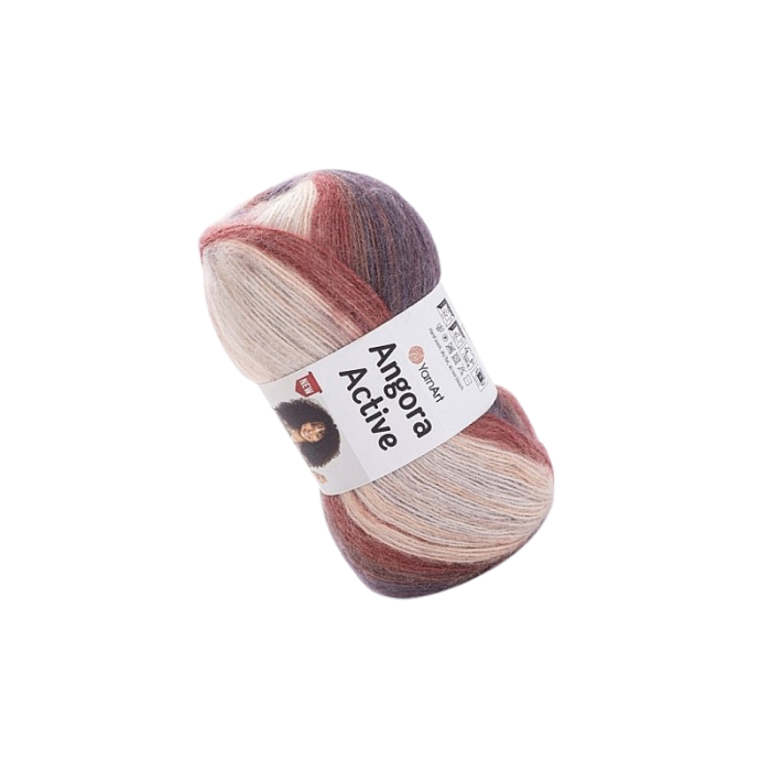 YarnArt Angora Active 851 rudy i brązowy