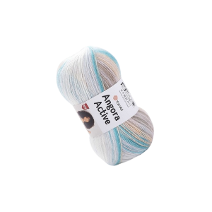 YarnArt Angora Active 852 błękit, jasny beż, biały