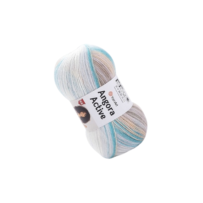 YarnArt Angora Active 852 błękit, jasny beż, biały
