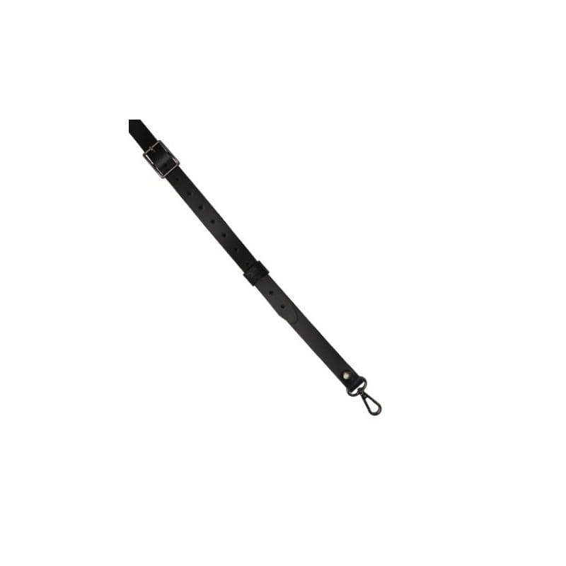Skórzany pasek z karabińczykiem do torebek 120cm czarny