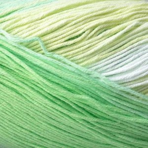 Alize Bella Batik 2131 biały, pastelowy żółty, zielony (100g)