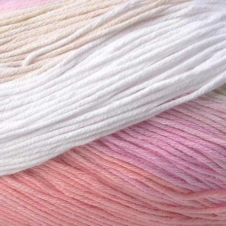Alize Bella Batik 2807 biały, kremowy, różowy, łososiowy (100g)