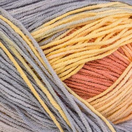 Alize Cotton Gold Batik 5508 żółty, pomarańczowy, popielaty, szary