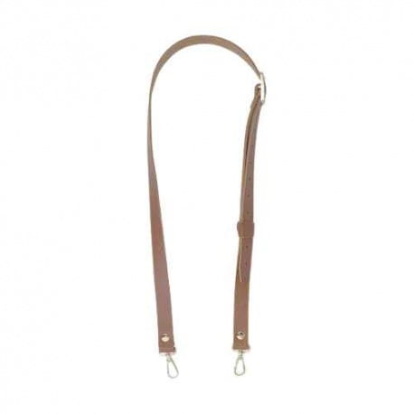 Skórzany pasek z karabińczykiem do torebek 140cm camel