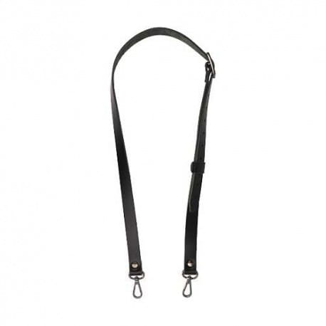 Skórzany pasek z karabińczykiem do torebek 140cm czarny