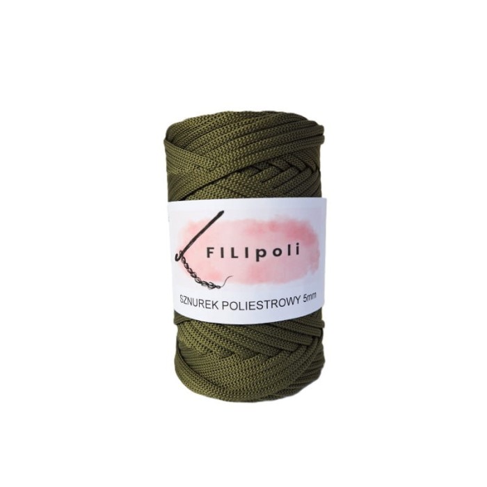 FILIpoli Sznurek poliestrowy płaski 5mm khaki