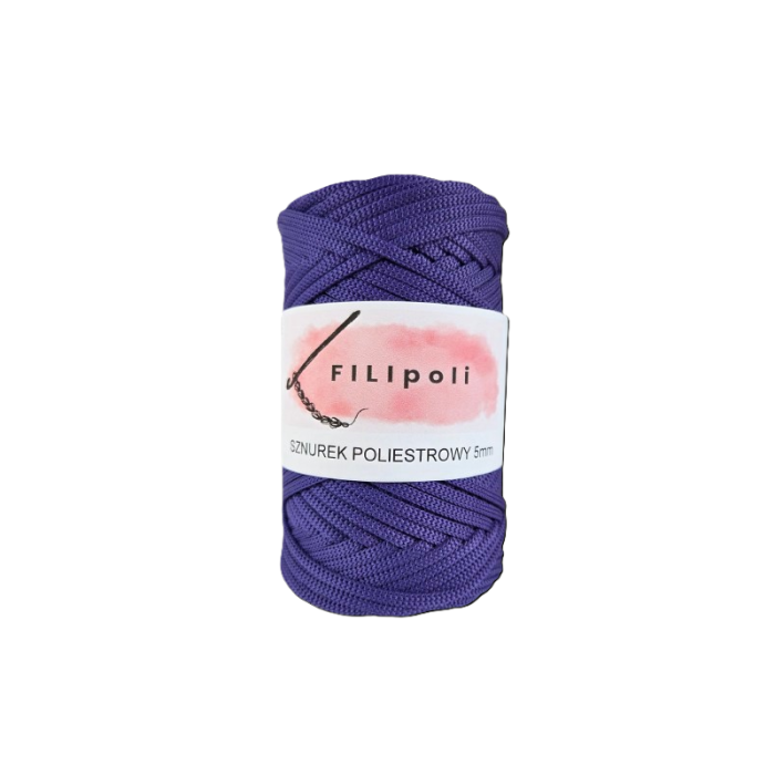 FILIpoli Sznurek poliestrowy płaski 5mm indygo