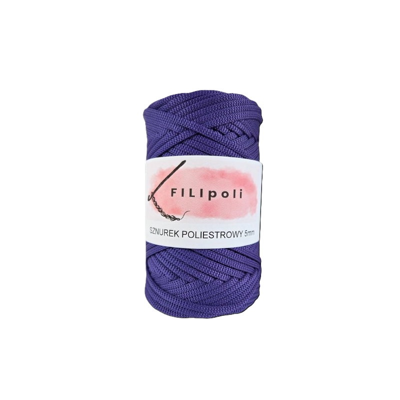 FILIpoli Sznurek poliestrowy płaski 5mm indygo