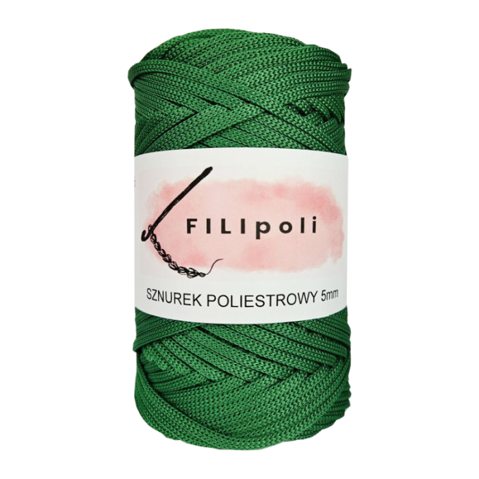 FILIpoli Sznurek poliestrowy płaski 5mm trawa
