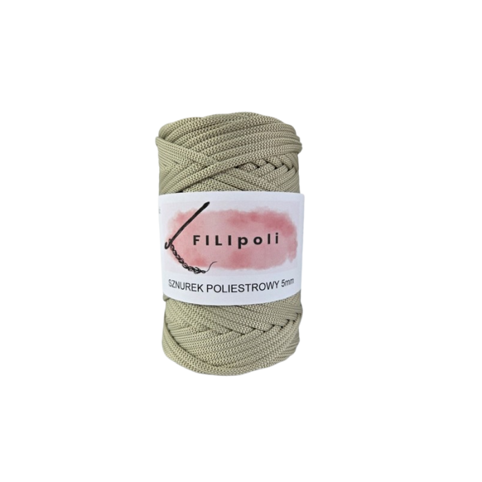 FILIpoli Sznurek poliestrowy płaski 5mm lniany