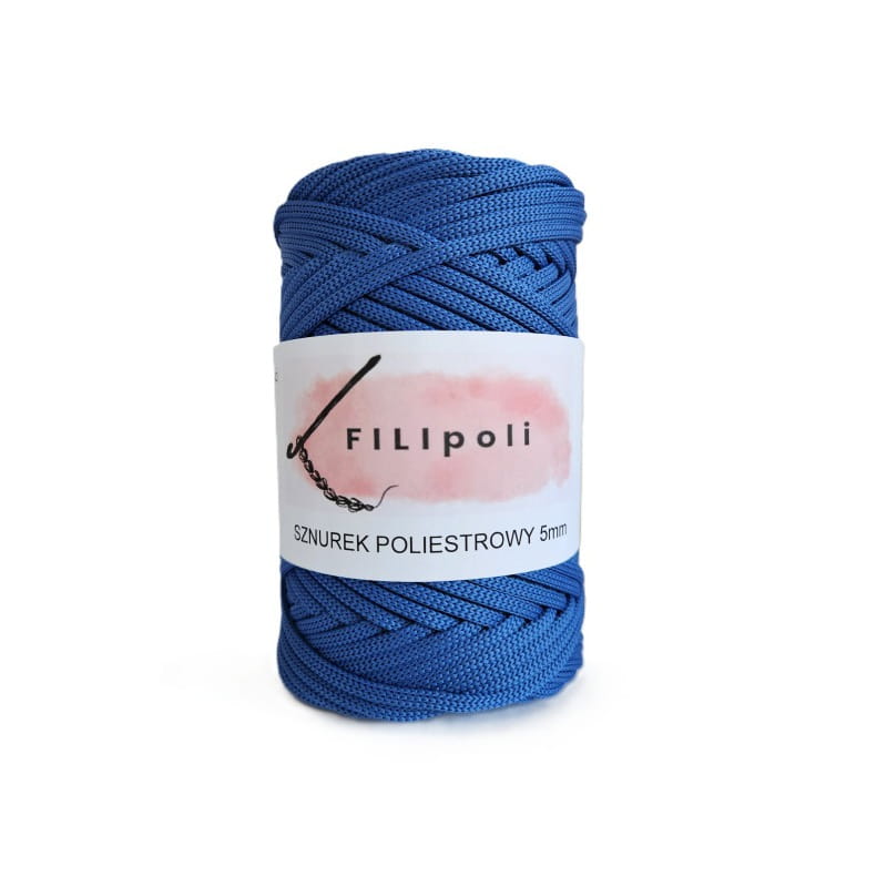 FILIpoli Sznurek poliestrowy płaski 5mm niebieski royal