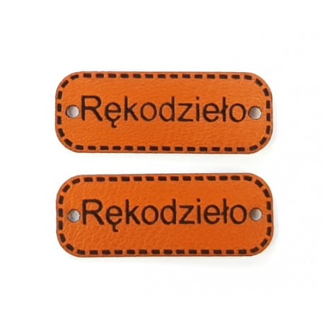 Naszywka skórzana Hand Made 15 "rękodzieło" 10x30mm