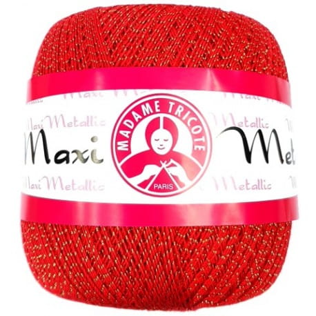 Maxi Metallic Madame Tricote 26328 czerwony ze złotą
