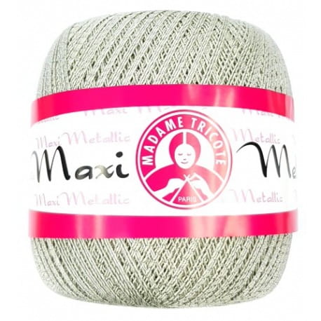 Maxi Metallic Madame Tricote 1621 popielaty ze srebrną