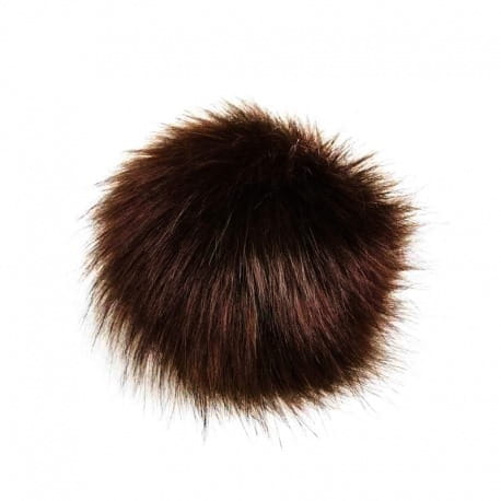 Pompon 12cm brązowy
