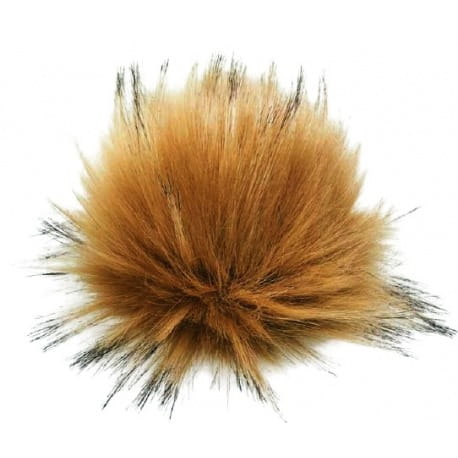 Pompon 15cm brązowy melanż
