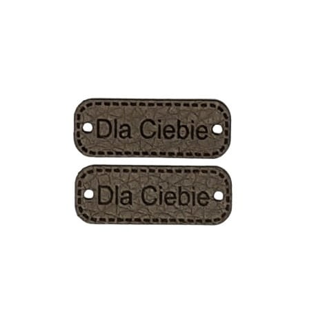 Naszywka skórzana Hand Made 44 "dla ciebie" 10x30mm