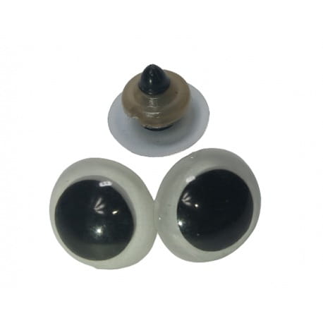 Oczy do maskotek 20mm białe 2szt.