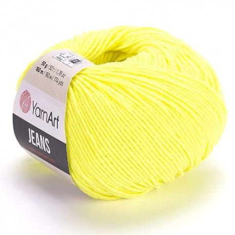 YarnArt Jeans 58 neonowy żółty