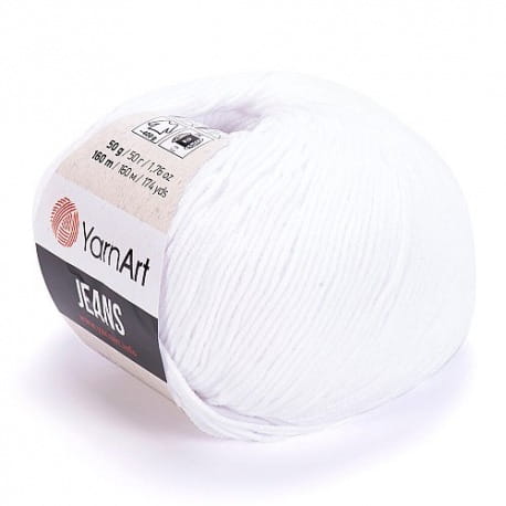 YarnArt Jeans 62 śnieżnobiały