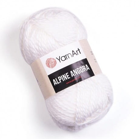YarnArt Alpine Angora 330 biały