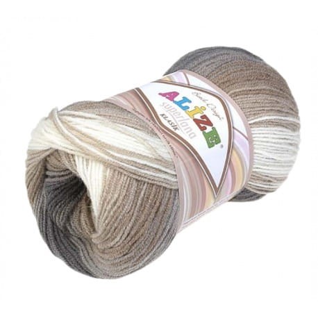 Alize Superlana Klasik Batik 3160 beżowy,kawa z mlekiem,szary