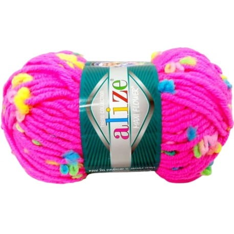 Alize Maxi Flower 5089 neonowy różowy