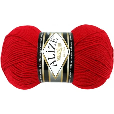Alize Superlana Klasik 56 czerwony