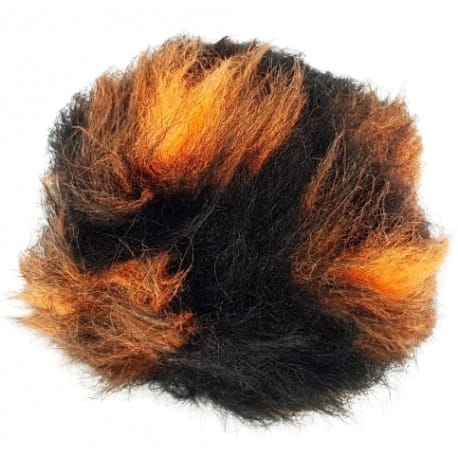 Pompon 9cm pomarańczowo-czarny melanż