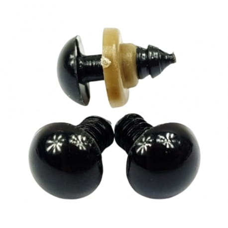 Oczy do maskotek 12mm czarne 2szt.