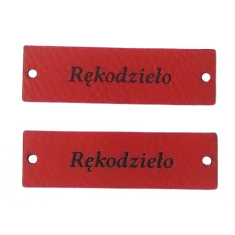Naszywka skórzana Hand Made 106 "rękodzieło" 15x50mm