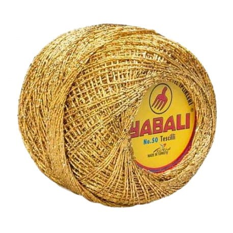 Kordonek poliestrowy Yabali złoty ze złotą nitką